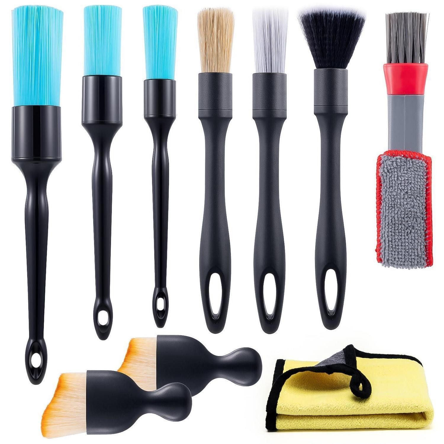LuxusKollektion Reinigungsbürsten-Set Auto Detail Pinsel Set 10tlg. Innenraum Mikrofaser, (1-tlg)