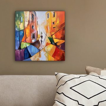 OneMillionCanvasses® Leinwandbild Abstrakt - Kunst - Malerei - Farben, (1 St), Leinwand Bilder für Wohnzimmer Schlafzimmer, 20x20 cm