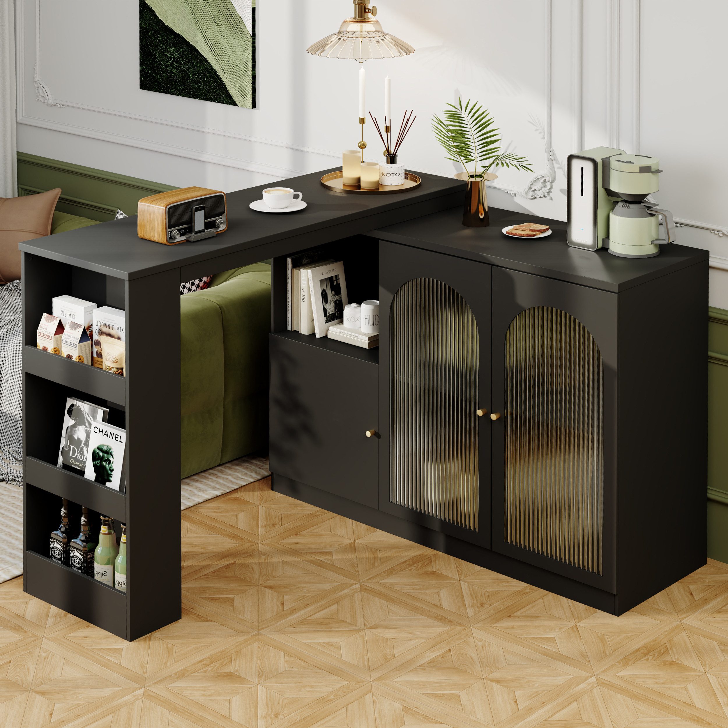 i@home Bartisch 360° drehbar, Esstheke, Kücheninsel mit Stauraum Sideboard günstig online kaufen