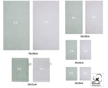 Betz Handtuch Set 12 TLG. Handtuch Set BERLIN Farbe Jade - Silbergrau, 100% Baumwolle (12 Teile, 12-St)