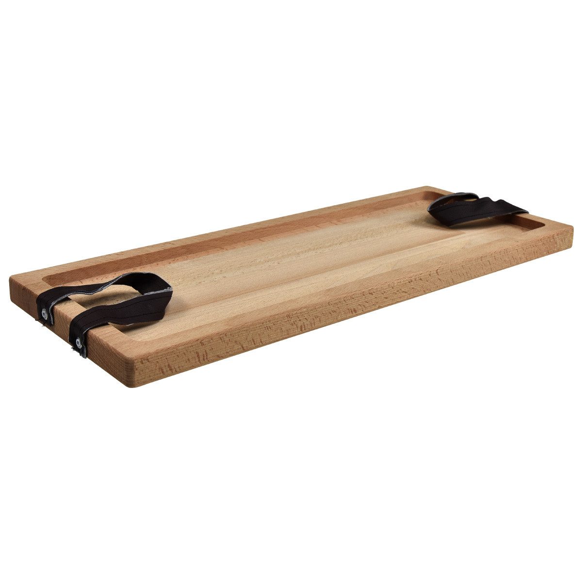 Kaemingk Dekokorb Deko Tablett Holztablett mit Griffen Buche länglich 50×19,5cm