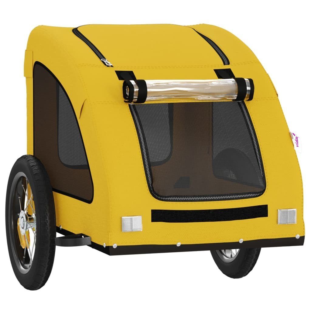 vidaXL Bicycle Dog Trailer 30 kg Bicycle Trailer for Dogs Yellow Oxford Fabric and Iron