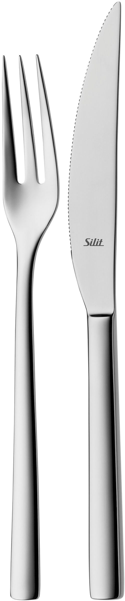 Silit Steakbesteck Trend (12-tlg), 6 Personen, Edelstahl 18/10, 12-teilig, Crominox: Edelstahl 18/10, Wellenschliff