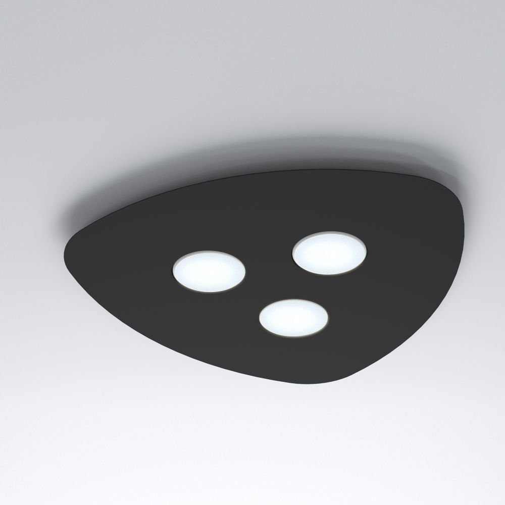 Deckenleuchte Metall GX53 blendarm Licht-Erlebnisse Moderne Schwarz Leuchtmittel, 3-flammig MERCIA, ohne Deckenlampe