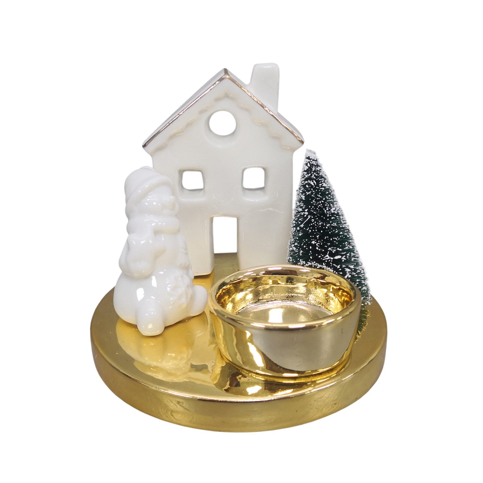 HTI-Living Weihnachtsszene Teelichthalter Winterdorf Schneemann, Weihnachts günstig online kaufen