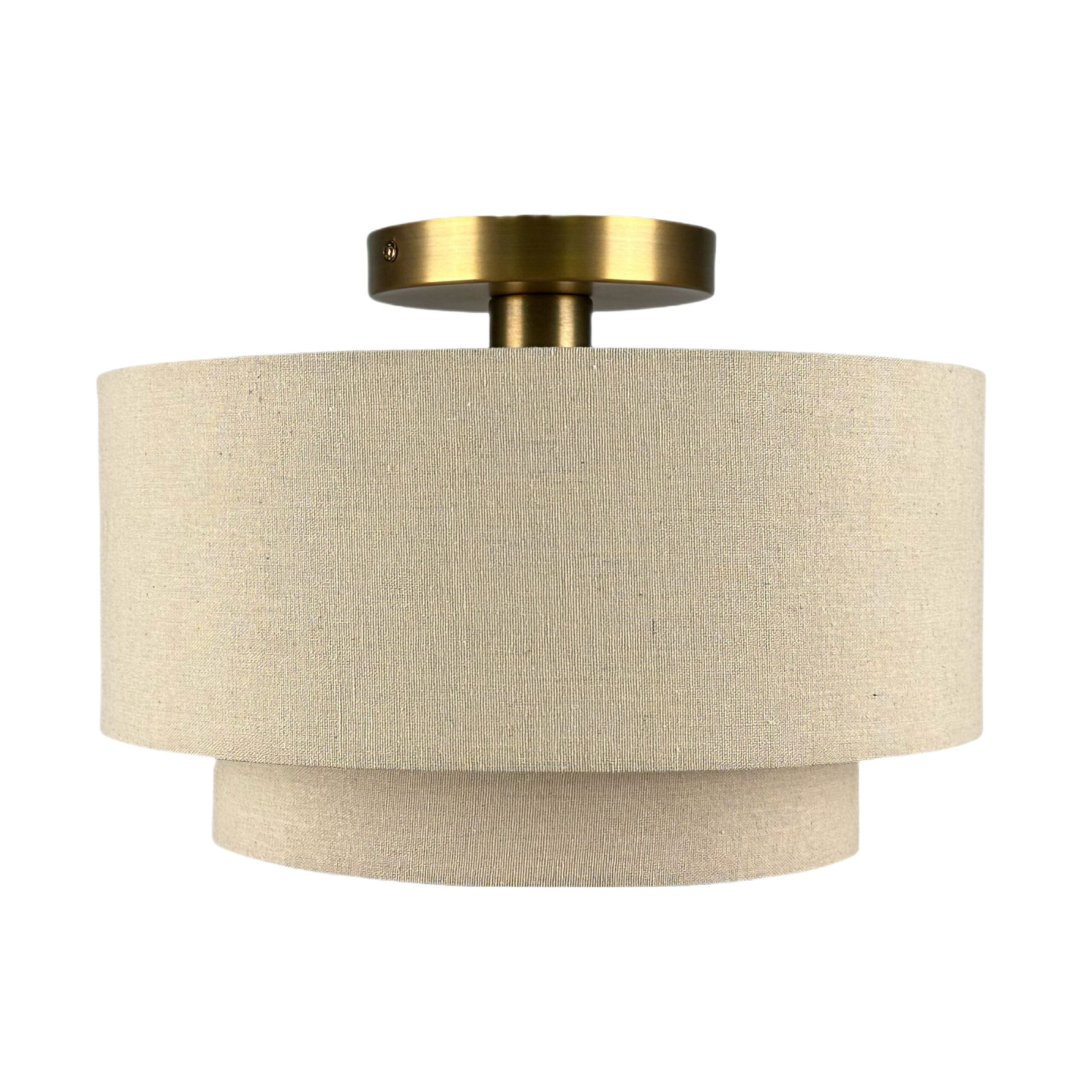 relaxdays Deckenleuchte Deckenlampe Leinen, ohne Leuchtmittel