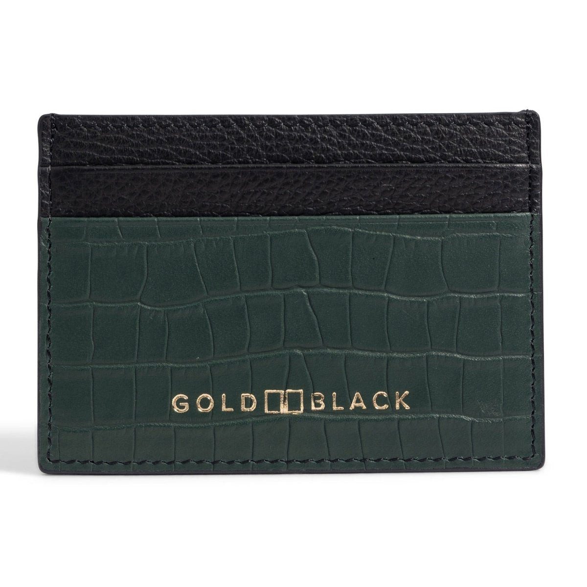 GOLDBLACK Kartenetui GOLDBLACK Kartenetui CrocPrestige aus echtem Leder in grün