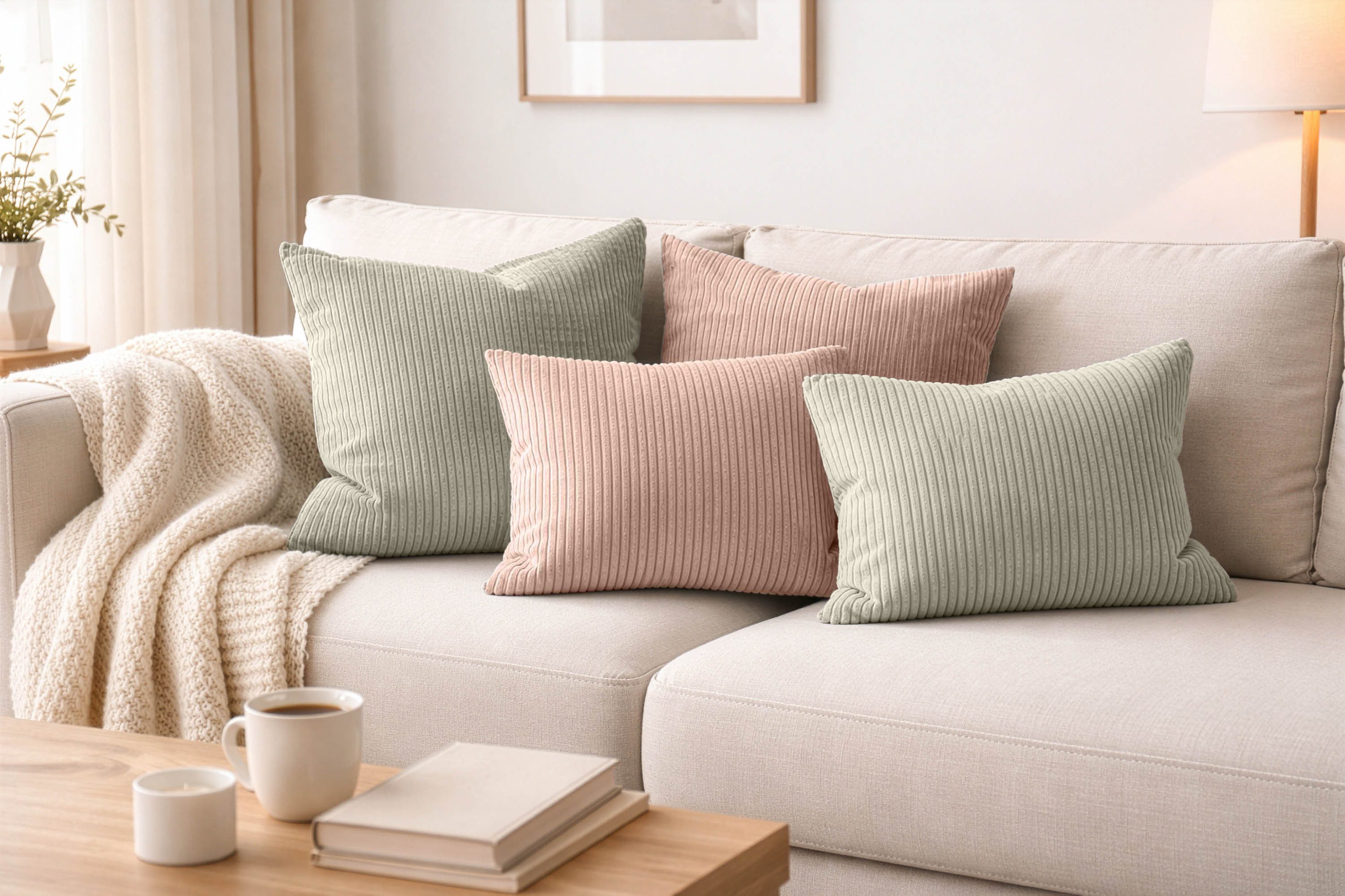Amilian Dekokissen - Kissen Set 4er - Sofakissen mit Füllung 2x 50x50 + 2x 35x45cm, (4 Stück) Kuschelkissen - Zierkissen mit Kissenfüllung - Couchkissen