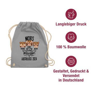 Shirtracer Turnbeutel 3 Affen Emoticons ABSCHLUSS 2024, Abitur & Abschluss 2024 Geschenk