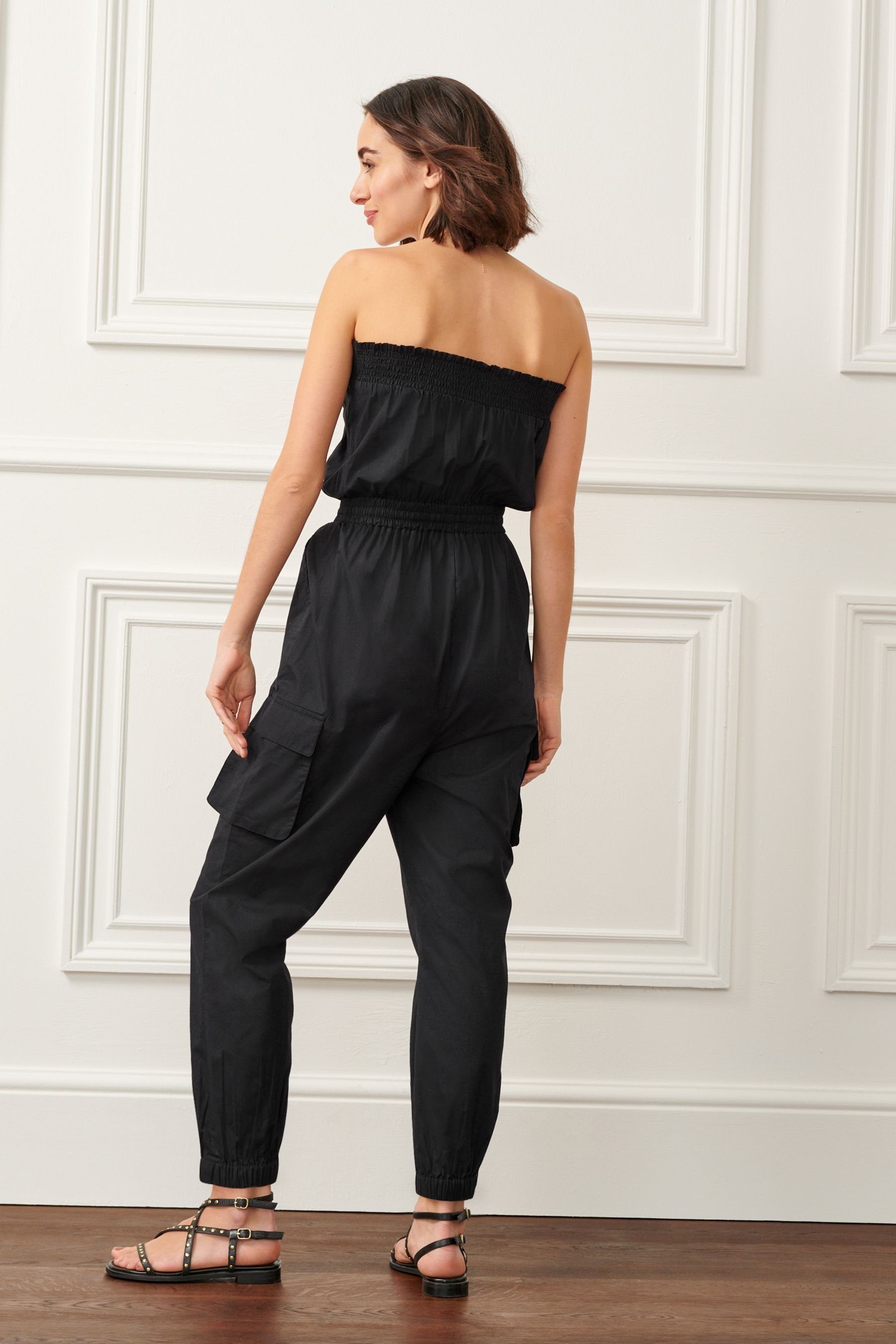 (1-tlg) im Trägerloser Bandeau-Overall Cargo-Design Jumpsuit Next