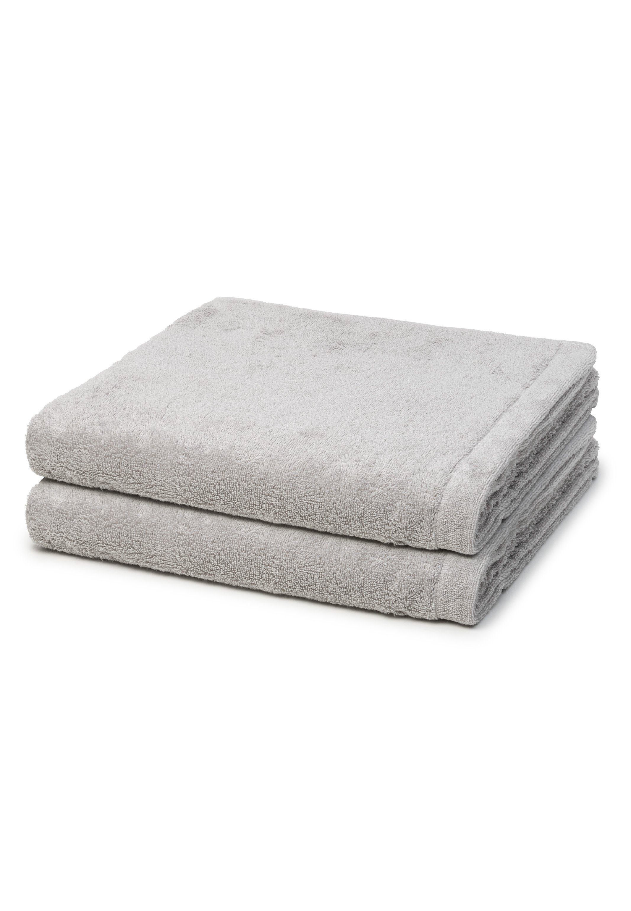 Cawö Handtuch Set Lifestyle, Walkfrottee, (Spar-Set, 2-tlg), 2 X Duschtuch im Set - Baumwolle - Weich und extra flauschig Platin