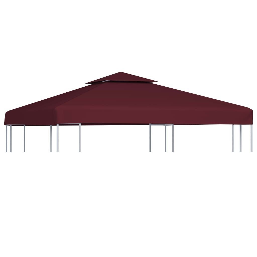 vidaXL Pavillon-Ersatzdach Pavillon-Dachplane mit Kaminabzug 310 g/m² 3x3 m Weinrot, 300 x 300 cm