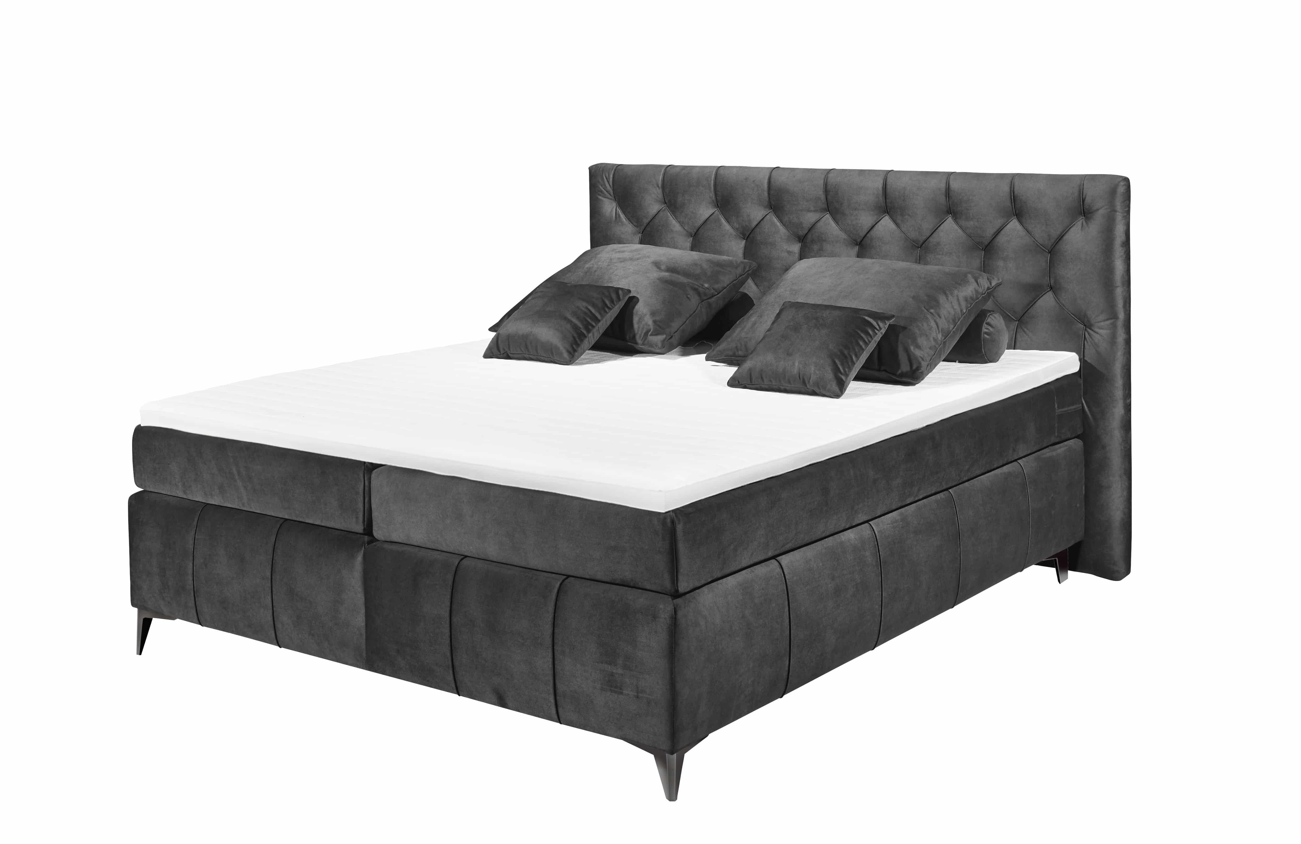 ED EXCITING DESIGN Boxspringbett Pembroke 180x200 inkl. Topper und H2/H3 Matratze (Komplett-Bett, Unterbox + Matratze + Topper), 180x200 inkl. Topper und H2/H3 Matratze, Samtoptik