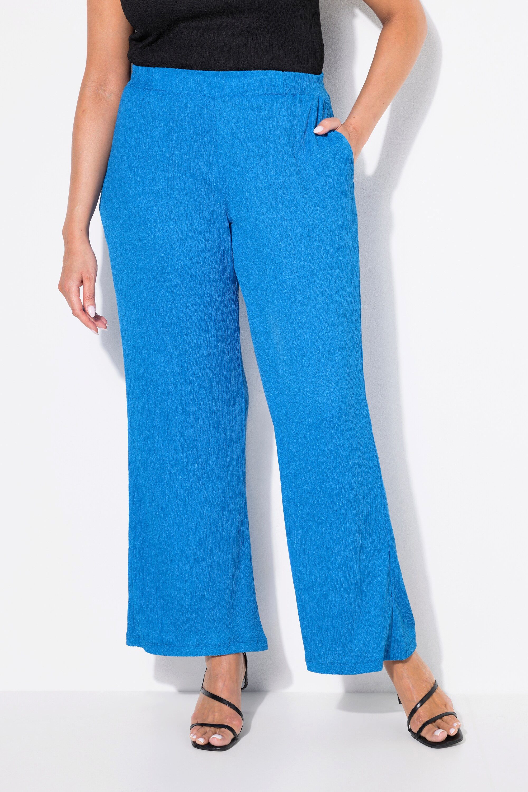 Ulla Popken Schlupfhose Hose Struktur weites Bein Komfortbund günstig online kaufen