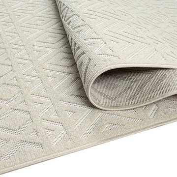 Teppich In- und Outdoor Teppich mit Blumen Muster in creme, TeppichHome24, rechteckig, Höhe: 5 mm