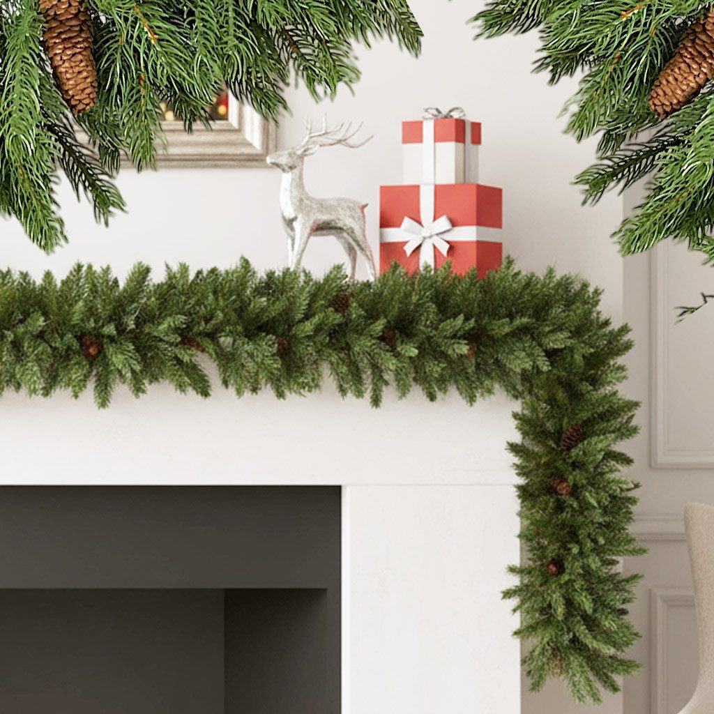 Kunstgirlande Weihnachtsgirlande 100% Spritzguss Nadeln Tannengirlande 270 cm Tanne, Arnusa, Höhe 270 cm, realistische Weihnachtsgirlande für Kamin, Tür, Fenster & Tischdeko