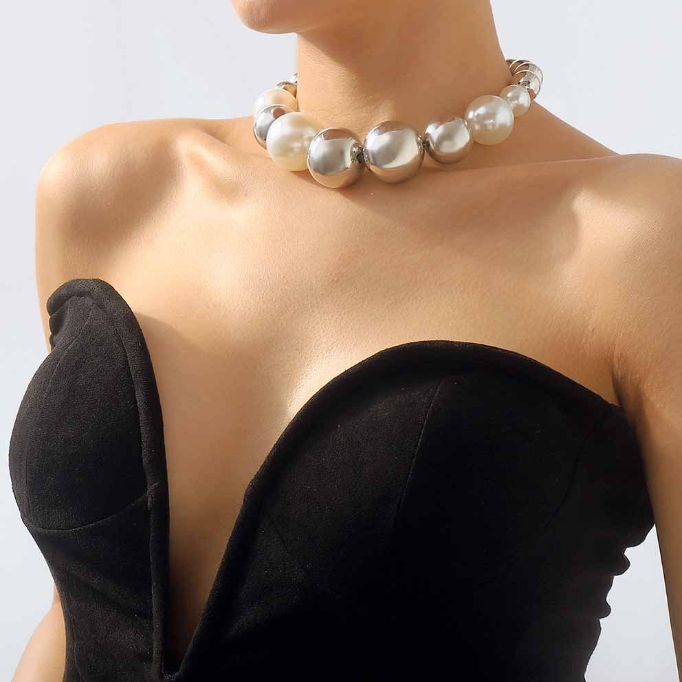 Perle SRRINM Imitation Halskette Frauen Choker kreative