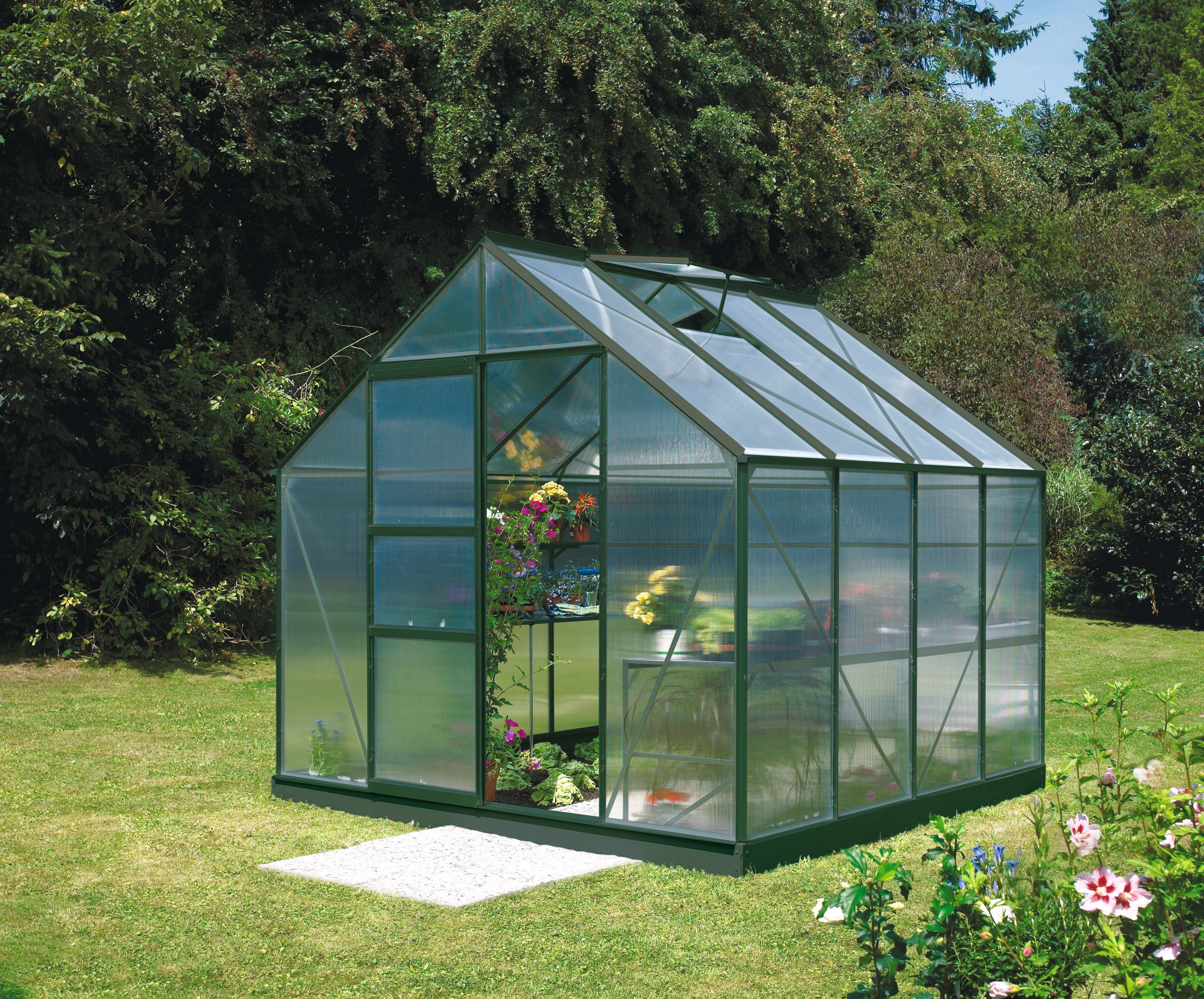 Vitavia Gewächshaus Merkur 6700, BxTxH: 254 x 254 x 230 cm, 6 mm Wandstärke grün