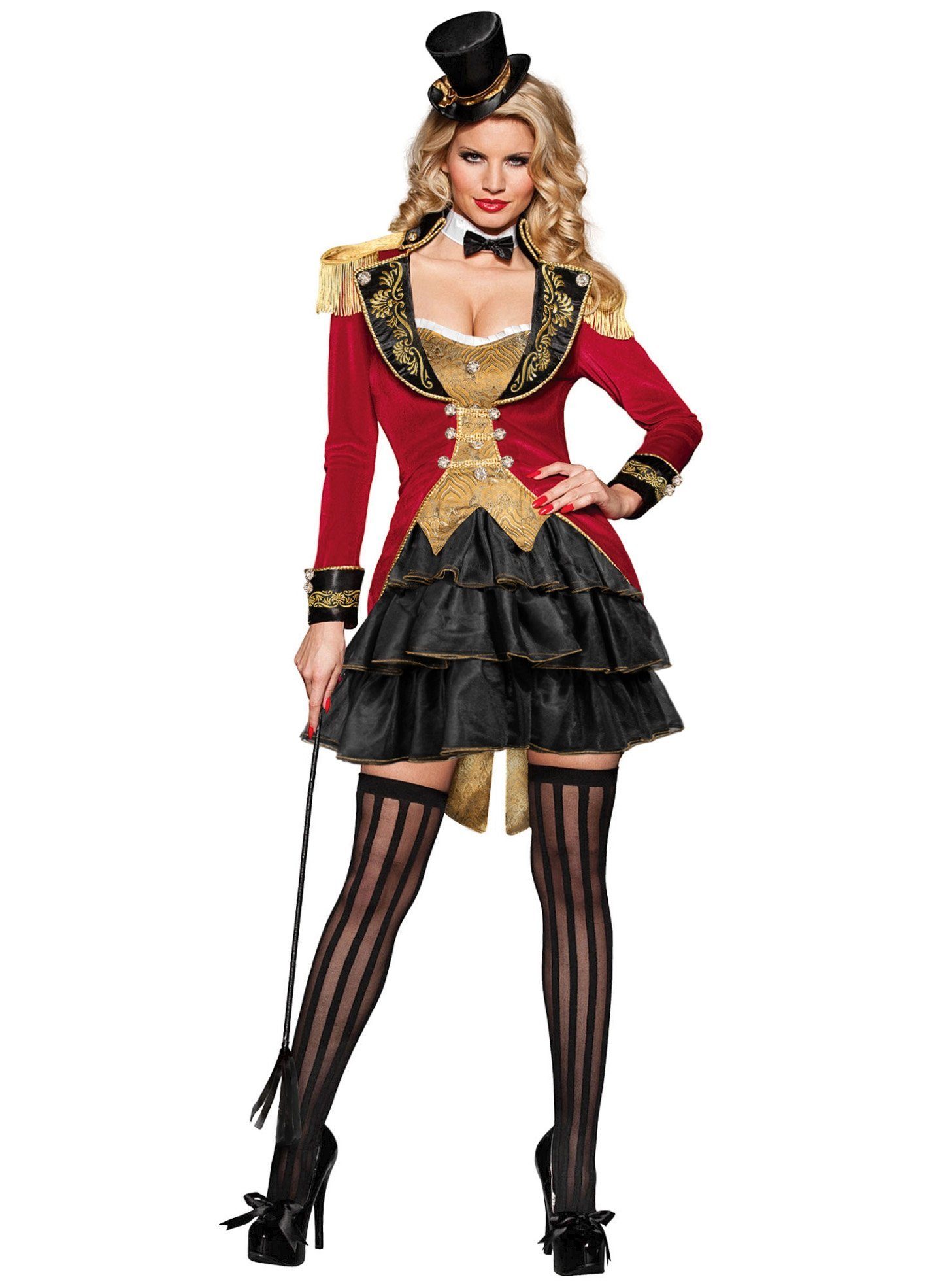 Maskworld Kostüm Zirkusdirektorin Kostüm - Burlesque Kostüm Karneva, Sexy verspieltes Kostüm für einen betörenden Auftritt