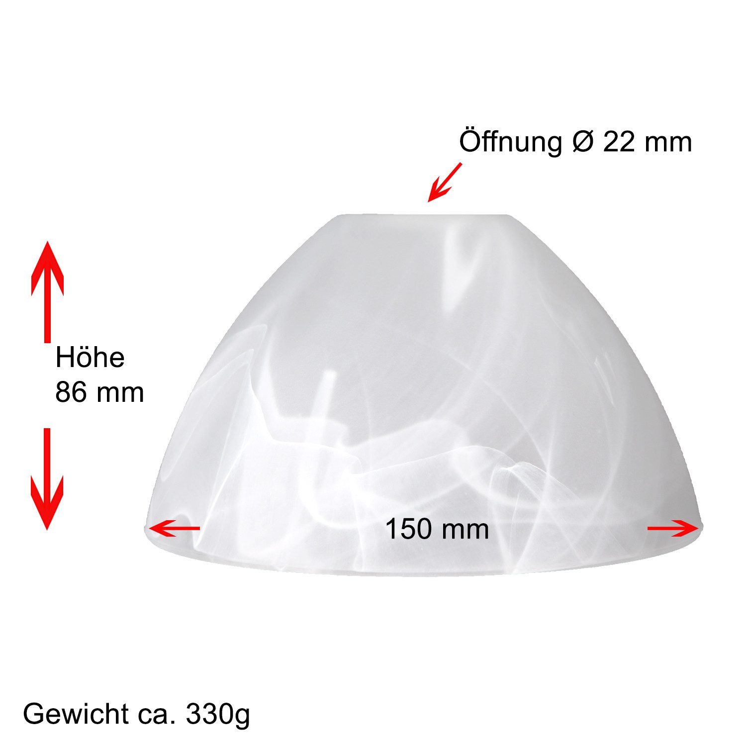 Home4Living Lampenschirm Lampenglas Alabasterglas Glasschirm Weiß Ø 15cm Le günstig online kaufen