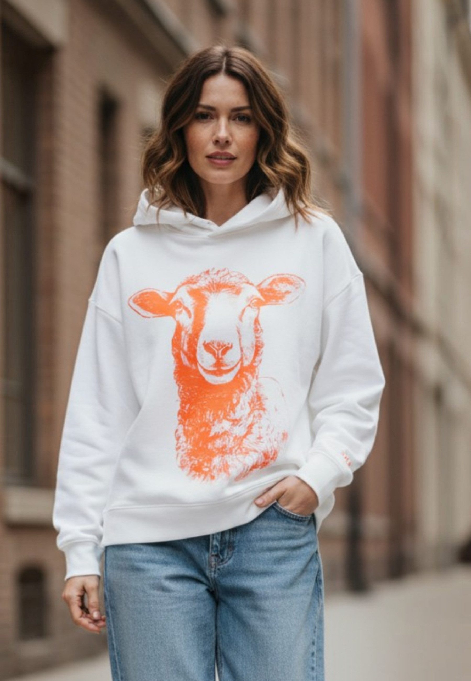 salzhaut Hoodie VÖRSLACH Damen Oversized salzhaut Kapuzenpullover – bequemer Fit und nordisch klares Design