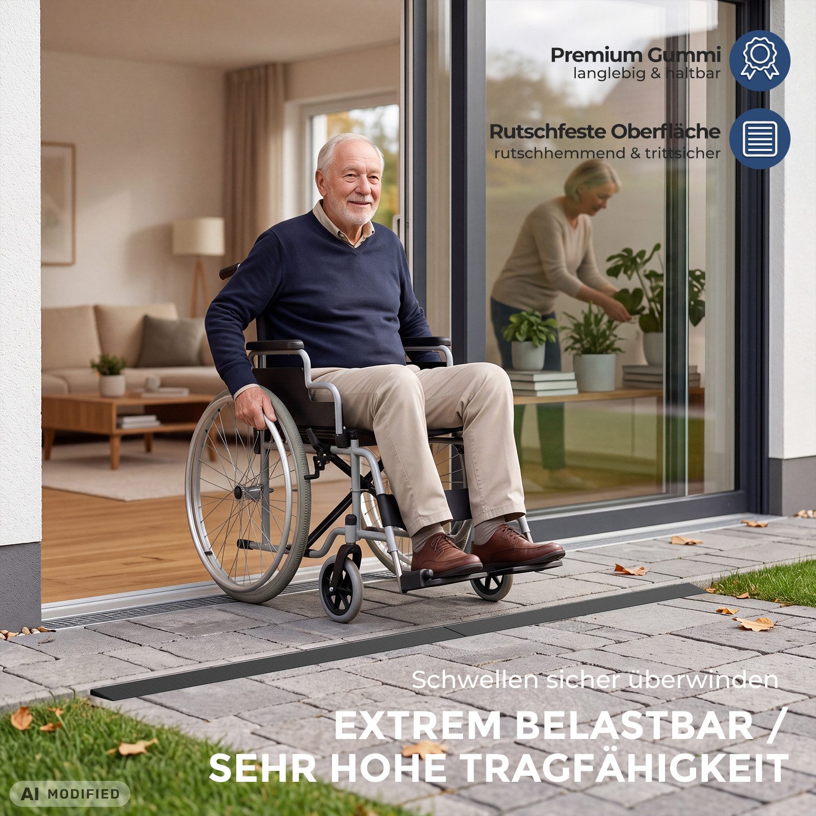 Kingpower Auffahrrampe Gummirampe Auffahrrampe Rollstuhlrampe Schwellenrampe Rampe 8 - 45 mm