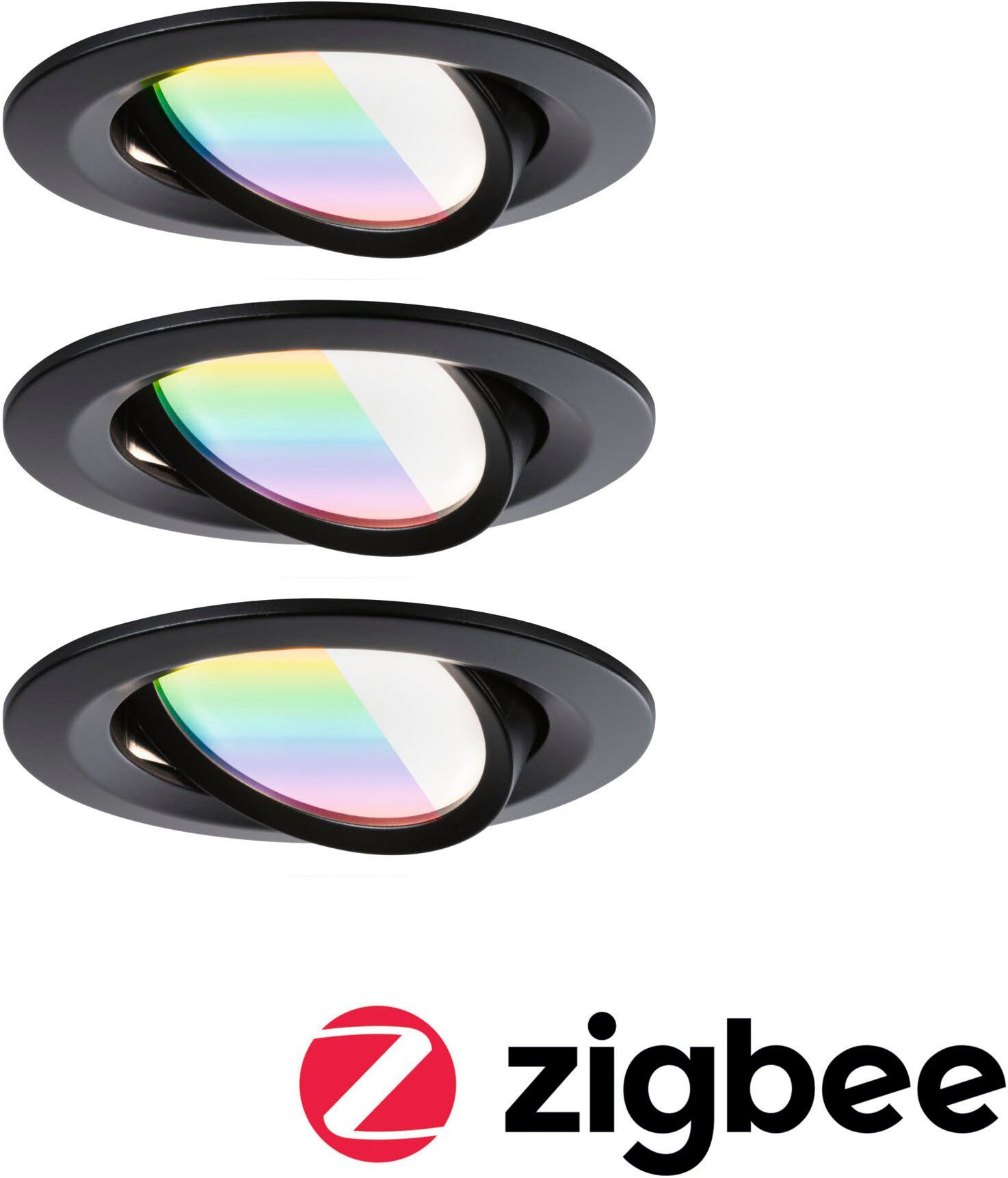 Paulmann LED Einbauleuchte LED Einbauleuchte Nova Coin rund 84mm 50°, LED fest integriert, Tageslichtweiß, Memoryfunktion, Farbwechsler, Farbsteuerung, Dimmer, Smart Home