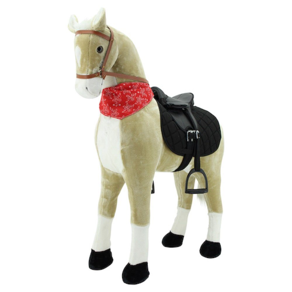 Sweety-Toys Stehpferd Sweety Toys 11117 Plüsch-Stehpferd Reitpferd XXL 125 cm mit Sattel