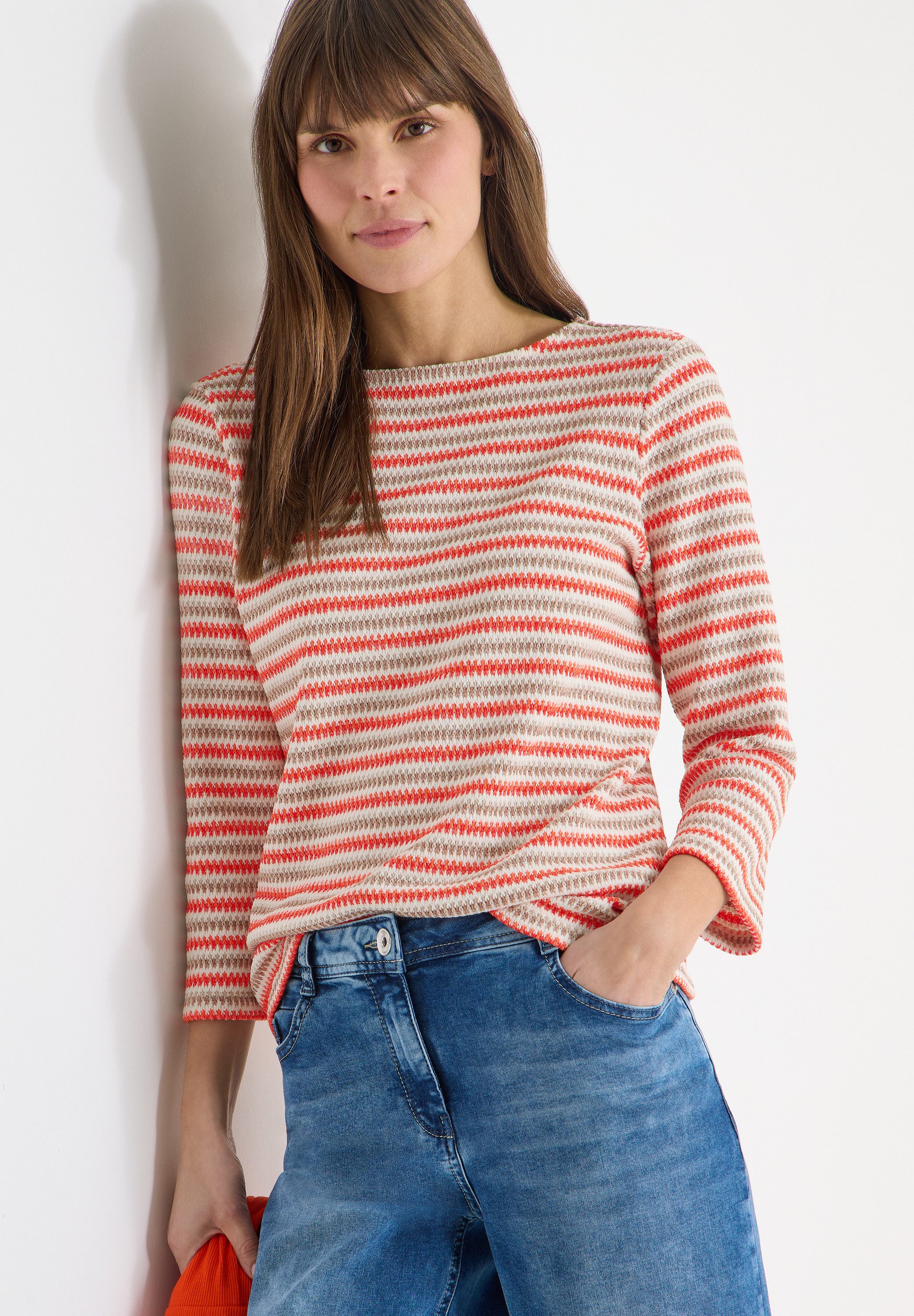 CECIL 3/4 Arm-Pullover mit Multicolor-Streifen günstig online kaufen