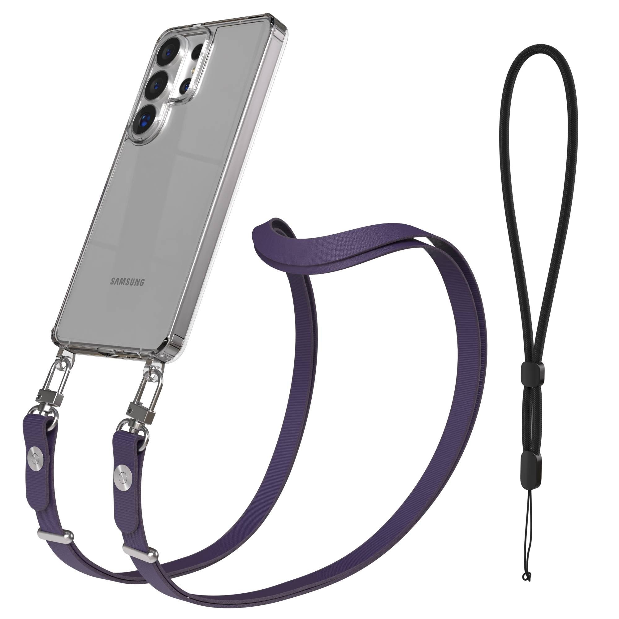 EAZY CASE Handykette für Samsung Galaxy S26 Ultra Handyhülle mit Handyband magnetisch, Umhängeband fürs Handy in Lila mit Magnetband bis 1,90 m