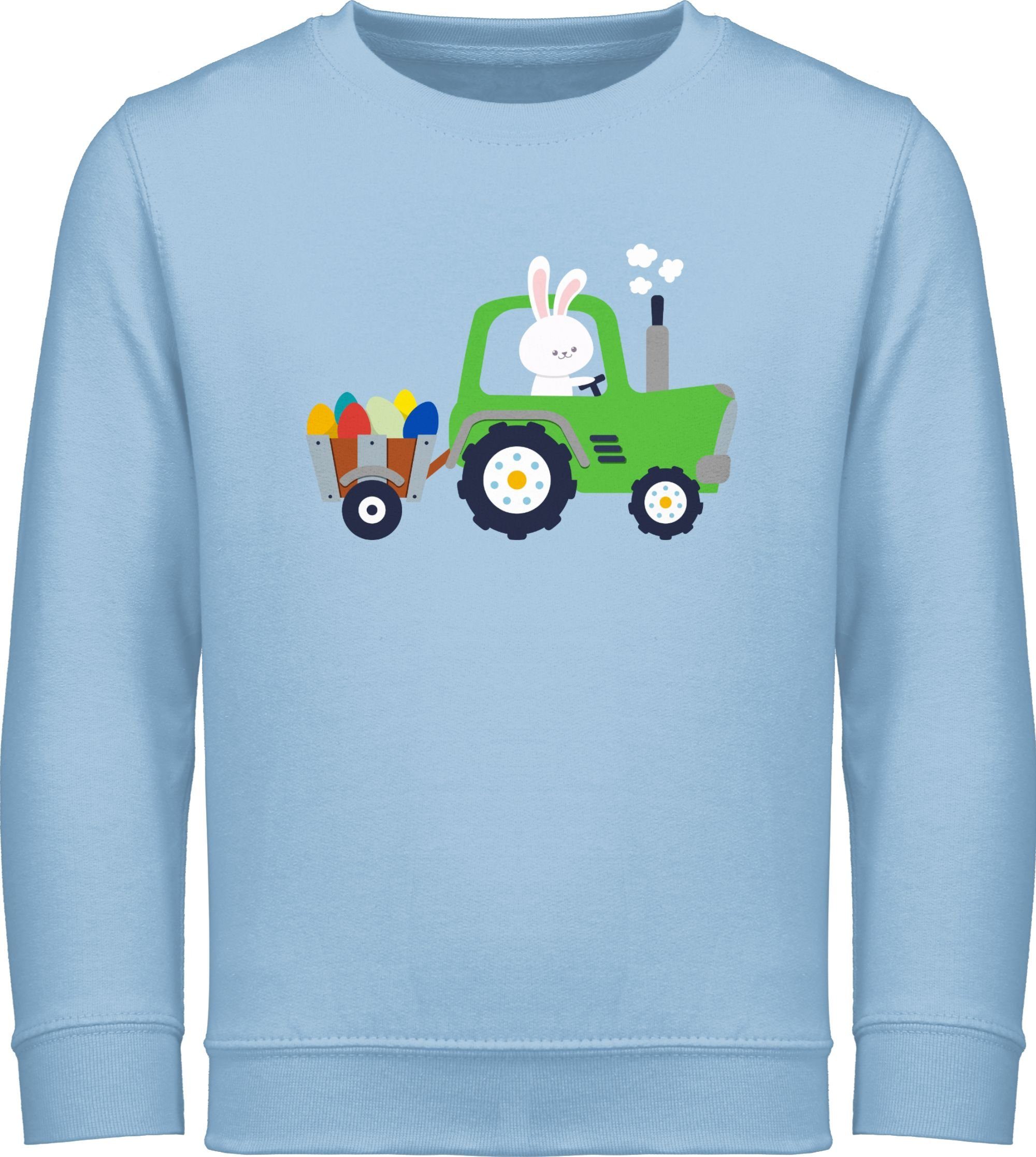 Shirtracer Sweatshirt Traktor Hase Ostereier Geschenk Ostern 1 Hellblau