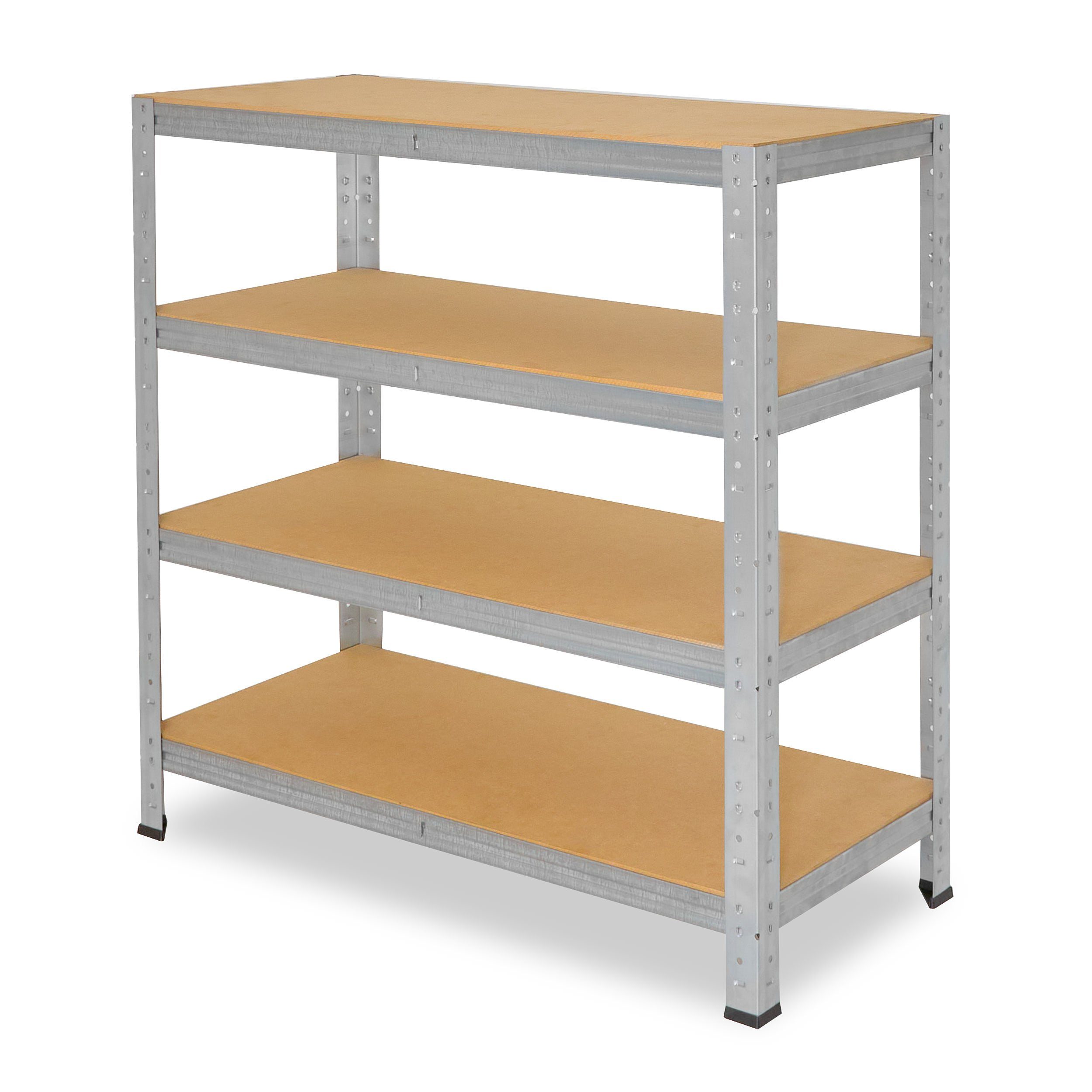 Lagerregal, Metall als Werkstattregal verzinkt, 4 Steckregal mit HOME, shelfplaza Garagenregal, Böden, Tragkraft Metallregal 175kg 100x75x45cm Kellerregal, oder Schwerlastregal mit