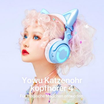 YOWU Kabelgebundene Verbindung Gaming-Headset (Perfekt für erstklassiges Musikerlebnis und Spielewelten, designt für magische Mädchen., Beeindruckenden Klang mit der 50-mm-Treibereinheit und Dual-Channel)