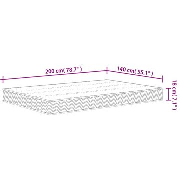 Boxspringmatratze Matratze Bonnell-Federkern Mittel 140x190 cm, vidaXL