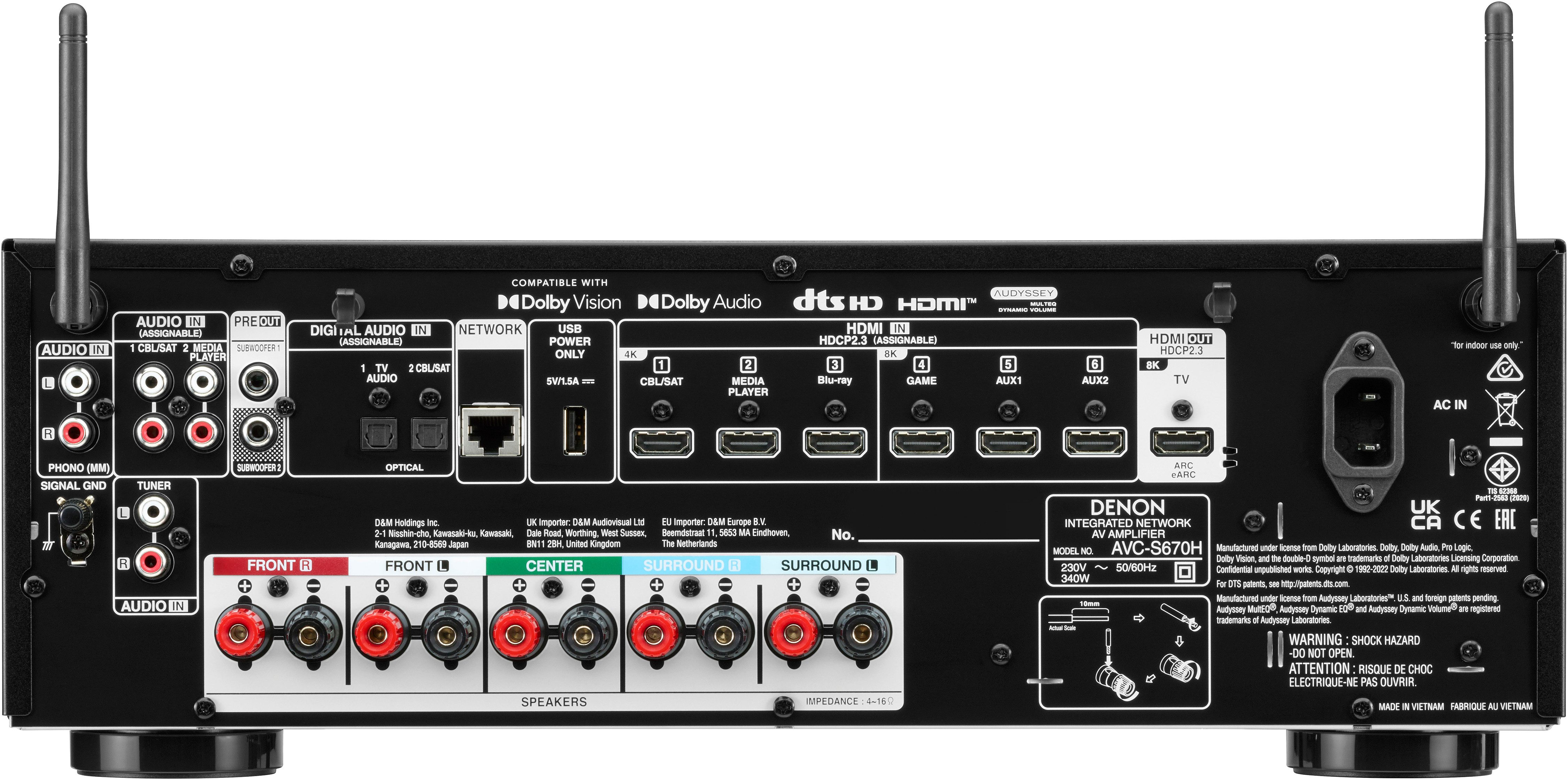 Denon AVC-S670H Lautsprecher (Bluetooth, WLAN, 485 W)