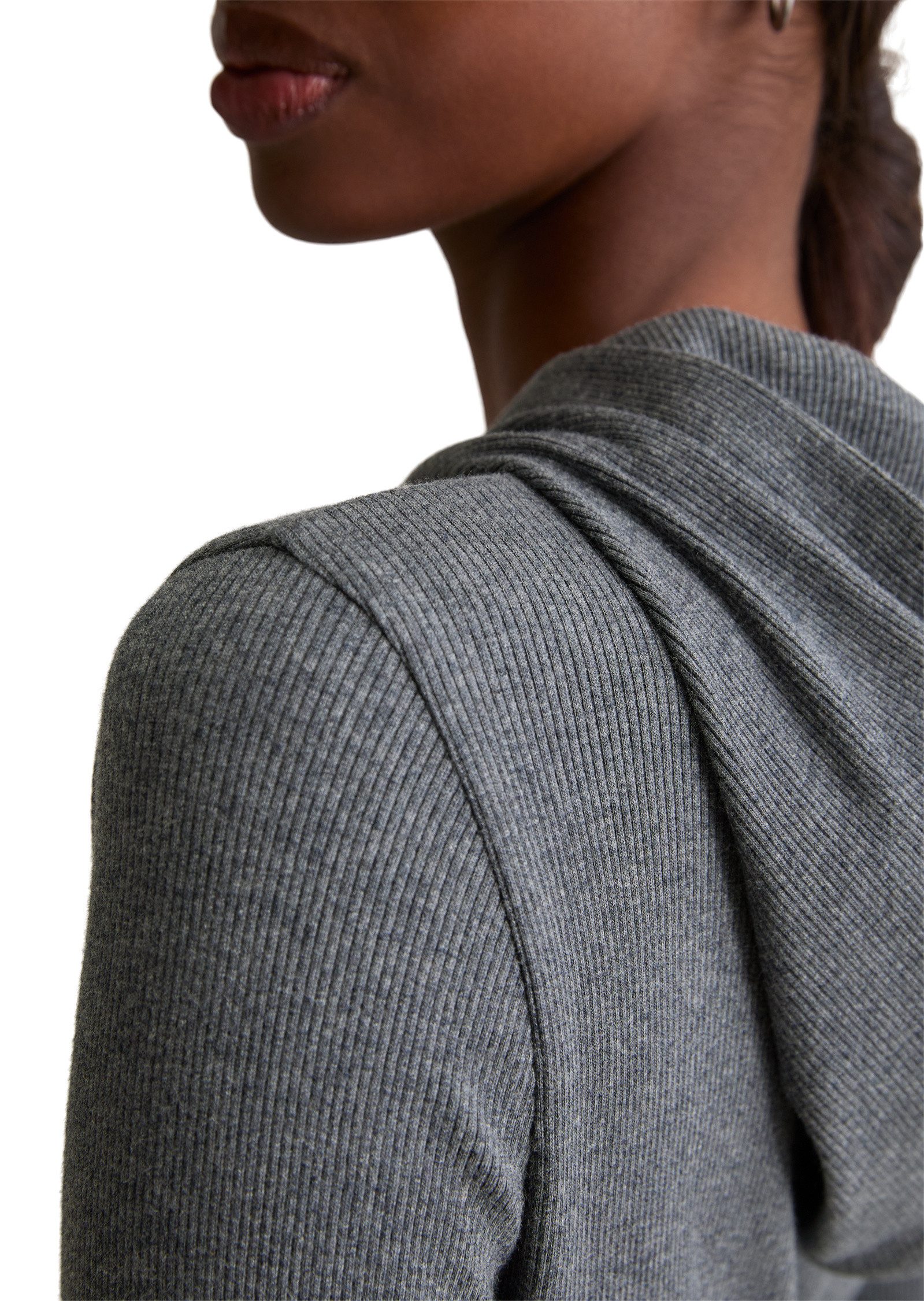 Marc O'Polo DENIM Langarmshirt aus weichem Rippjersey