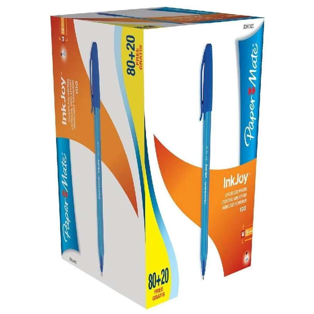 Paper Mate Kugelschreiber Papermate Inkjoy 100 Blau Stick-Kugelschreiber Medium 100 Stück(e)