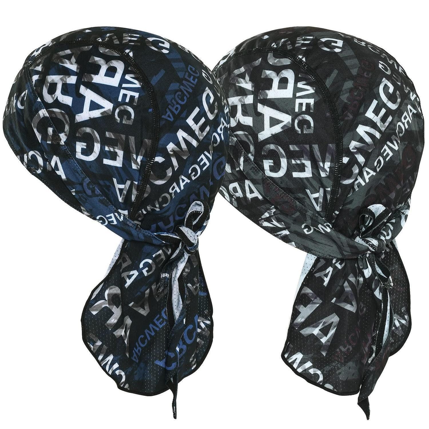 LuxusKollektion Schirmmütze Bandana Cap Kopftuch Radsport UV Schutz Einheitsgröße 1 Blue+1 White