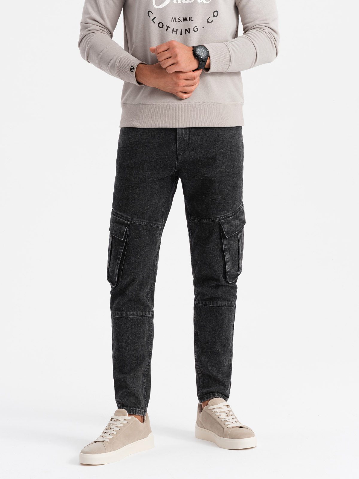 Slim-fit-Jeans Jeans-Cargohose SLIM FIT mit Bleached-Effekt