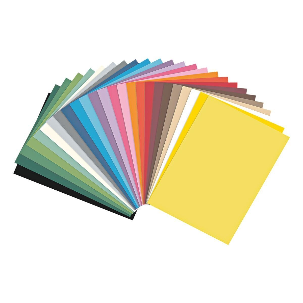 Folia Bastelkartonpapier, Tonpapier in 25 Farben, Format A5, 130g/m², 100 Blatt