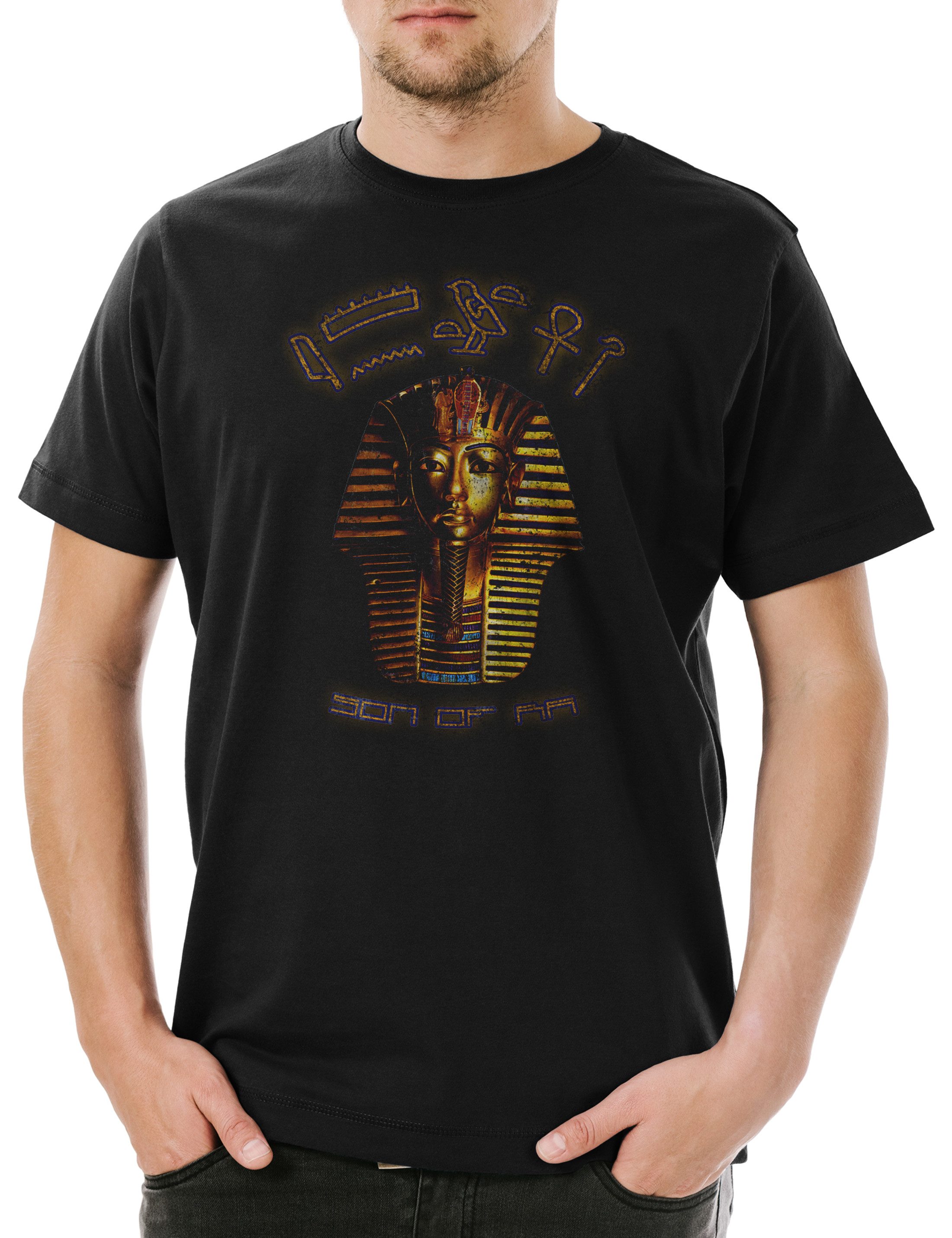 Urban Backwoods Print-Shirt Tutanchamun Vintage Herren T-Shirt Anubis Pharao Nofretete Echnaton (1-tlg) Egypt Mummy Seth Ägypten