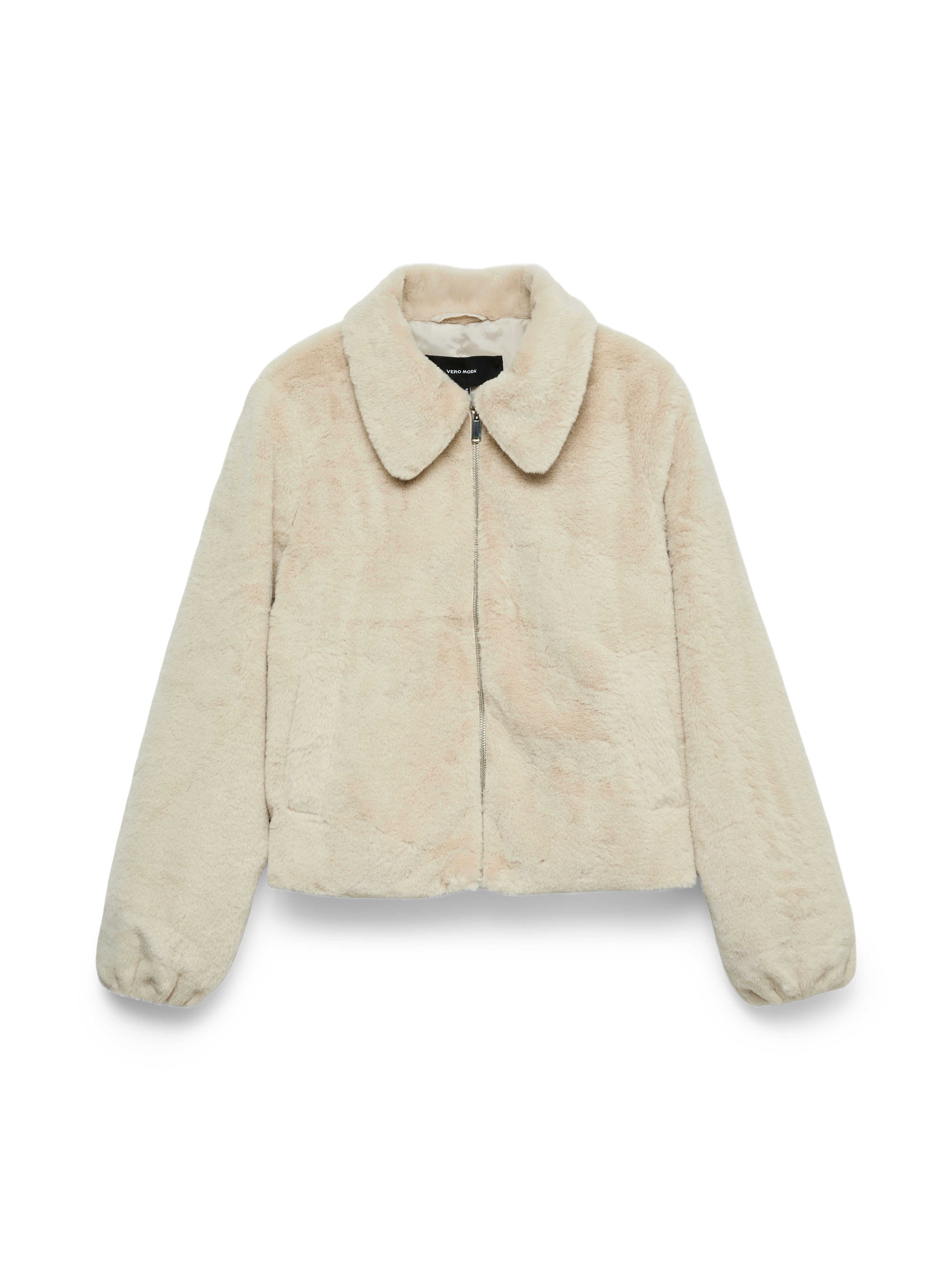 Vero Moda Fellimitatjacke VMSOLAIMA SHORT JACKET NOOS Kunstfaser, Fellimitat