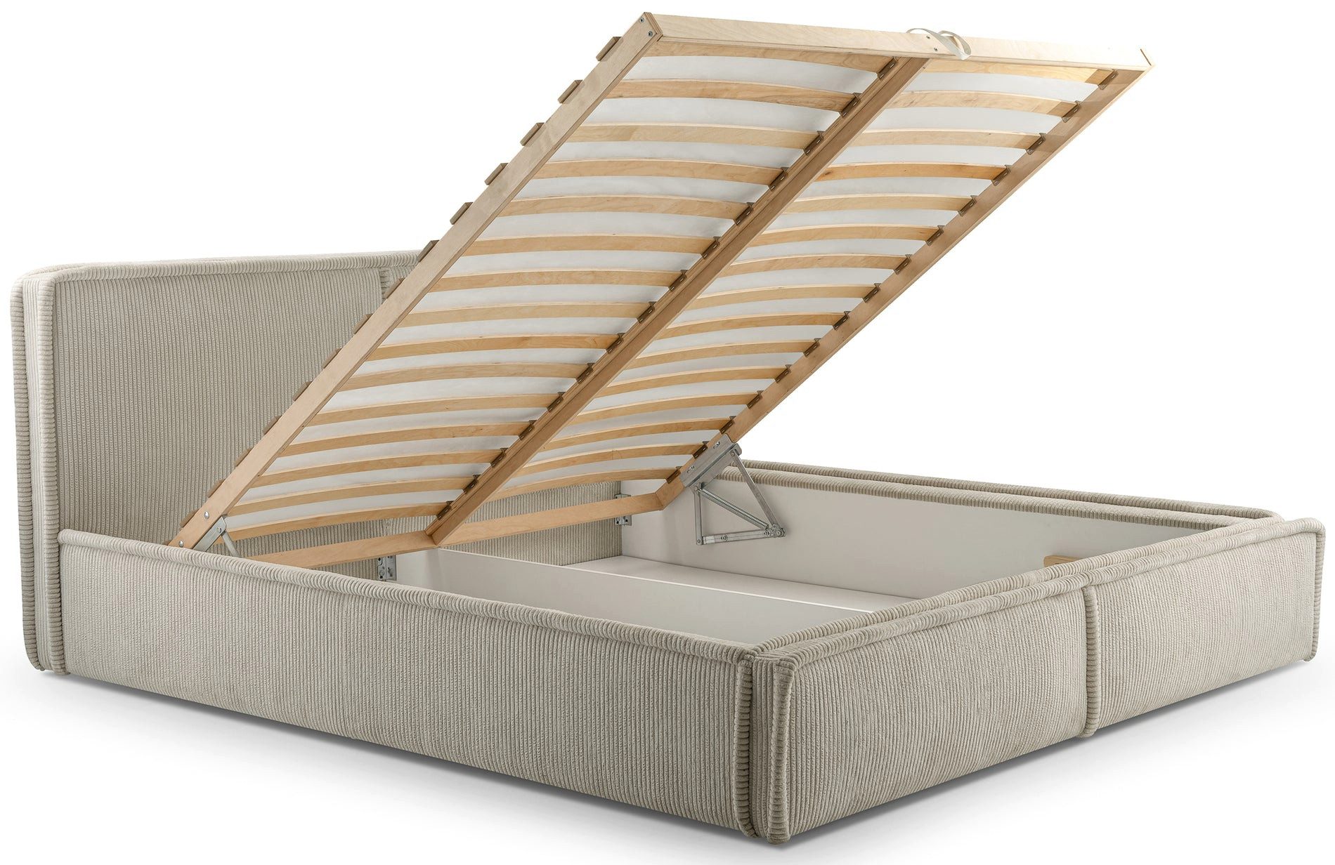Selsey Polsterbett CORDO, Bettkasten mit Federheber, Holzlattenrost, Cord-Bezug