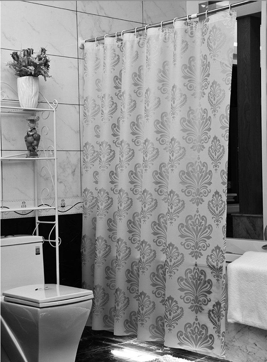 Rosnek Duschvorhang PEVA, wasserdicht, Ösen, mit Haken, für das Badezimmer Breite 180 cm (1-tlg)