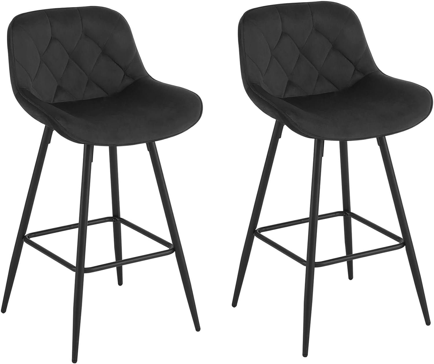 EUGAD Barhocker (2 St), Samt Barstühle, ergonomisch, mit Metallbeinen, Fußs günstig online kaufen