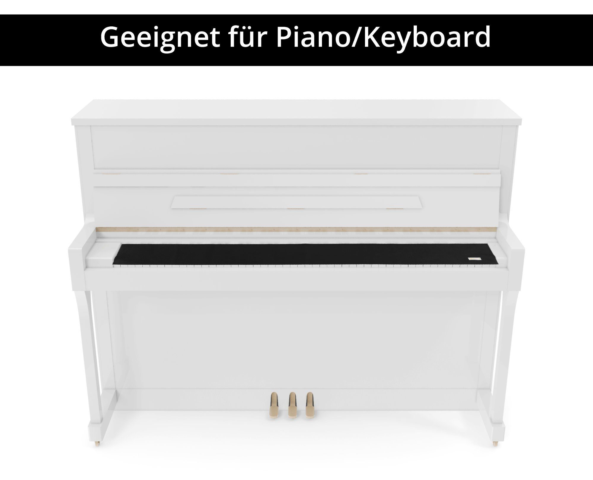 Tasturabdeckung Staubschutz Tastatur Piano-Transporttasche Modell Piano “Kirstein”, - Klavierabdeckung Steinmayer Tastenläufer 88 Schwarz