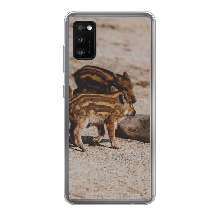 MuchoWow Handyhülle Baby - Wildschweine - Wild Handyhülle Samsung Galaxy A41 Smartphone-Bumper Print Handy