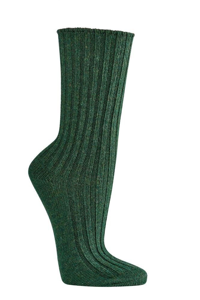 Wowerat Socken Warme Socken mit 40% Biowolle in vielen schönen Farben (2 Paar) tanne