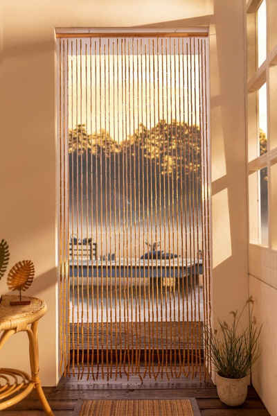 Türvorhang »"Tropical" aus Bambus, 90x200 cm«, Dekoleidenschaft, 2 Haken zum Befestigen, B 90 x H 200 cm