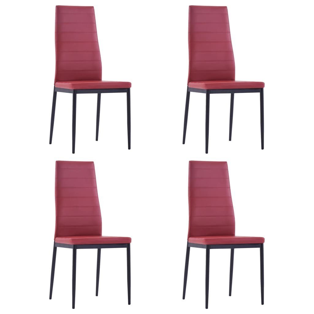 Stabile Stühlen leicht, mit DOTMALL 4 Weinrot und Sitzgruppe (5-tlg), Essgruppe Tisch